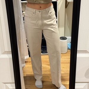 Abercrombie & Fitch Cream High Rise Loose Jean